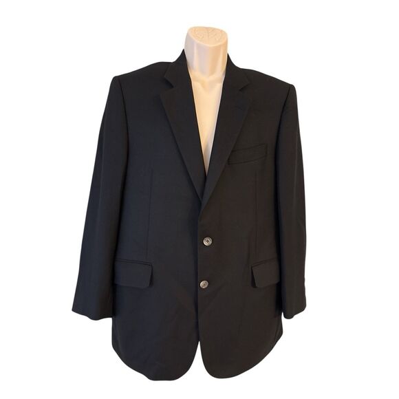 JACK VICTOR 100% CASHMERE Navy Blue BLAZER JACKET SPORT COAT 44R - Picture 1 of 8
